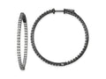 FJC Finejewelers 925 Sterling Silver Black Rhodium Plated CZ In and Out Hoop Earrings 43 x 43 mm