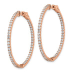 FJC Finejewelers 925 Sterling Silver Rose-tone CZ In and Out Hoop Earrings 43 x 43 mm