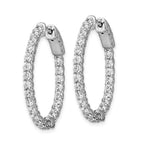 FJC Finejewelers 925 Sterling Silver Rhodium Plated CZ In and Out Oval Hoop Earrings 29 x 24 mm