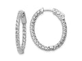 FJC Finejewelers 925 Sterling Silver Rhodium Plated CZ In and Out Oval Hoop Earrings 29 x 24 mm