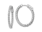 FJC Finejewelers 925 Sterling Silver Rhodium Plated CZ In and Out Oval Hoop Earrings 29 x 24 mm