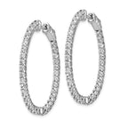 FJC Finejewelers 925 Sterling Silver Rhodium Plated CZ In and Out Oval Hoop Earrings 37 x 31 mm