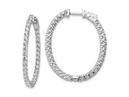 FJC Finejewelers 925 Sterling Silver Rhodium Plated CZ In and Out Oval Hoop Earrings 37 x 31 mm