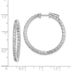 FJC Finejewelers 925 Sterling Silver Rhodium Plated CZ In and Out Round Hoop Earrings 30 x 30 mm