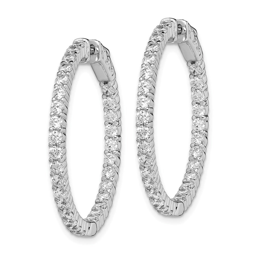 FJC Finejewelers 925 Sterling Silver Rhodium Plated CZ In and Out Round Hoop Earrings 30 x 30 mm