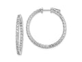 FJC Finejewelers 925 Sterling Silver Rhodium Plated CZ In and Out Round Hoop Earrings 30 x 30 mm