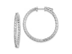 FJC Finejewelers 925 Sterling Silver Rhodium Plated CZ In and Out Round Hoop Earrings 30 x 30 mm