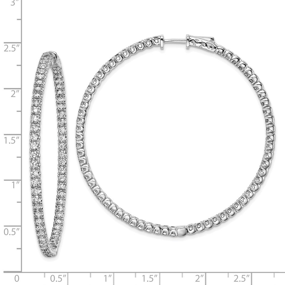 FJC Finejewelers 925 Sterling Silver Rhodium Plated CZ In and Out Round Hoop Earrings 55 x 55 mm