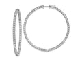 FJC Finejewelers 925 Sterling Silver Rhodium Plated CZ In and Out Round Hoop Earrings 55 x 55 mm