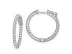 FJC Finejewelers 925 Sterling Silver Rhodium Plated In and Out CZ Hinged Hoop Earrings 23 x 24 mm