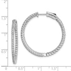 FJC Finejewelers 925 Sterling Silver Rhodium Plated CZ In and Out Hinged Hoop Earrings 34 x 34 mm