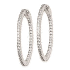 FJC Finejewelers 925 Sterling Silver Rhodium Plated CZ In and Out Hinged Hoop Earrings 34 x 34 mm