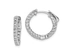 FJC Finejewelers 925 Sterling Silver Rhodium Plated CZ In and Out Round Hinged Hoop Earrings 16 x 17 mm