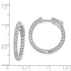 FJC Finejewelers 925 Sterling Silver Rhodium Plated CZ In and Out Round Hinged Hoop Earrings 22 x 23 mm