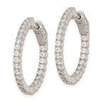 FJC Finejewelers 925 Sterling Silver Rhodium Plated CZ In and Out Round Hinged Hoop Earrings 22 x 23 mm
