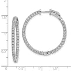 FJC Finejewelers 925 Sterling Silver Rhodium Plated CZ In and Out Round Hinged Hoop Earrings 35 x 32 mm