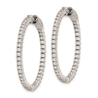 FJC Finejewelers 925 Sterling Silver Rhodium Plated CZ In and Out Round Hinged Hoop Earrings 35 x 32 mm
