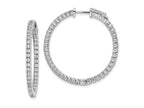 FJC Finejewelers 925 Sterling Silver Rhodium Plated CZ In and Out Round Hinged Hoop Earrings 35 x 32 mm