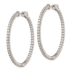FJC Finejewelers 925 Sterling Silver Rhodium Plated CZ In and Out Round Hinged Hoop Earrings 41 x 40 mm