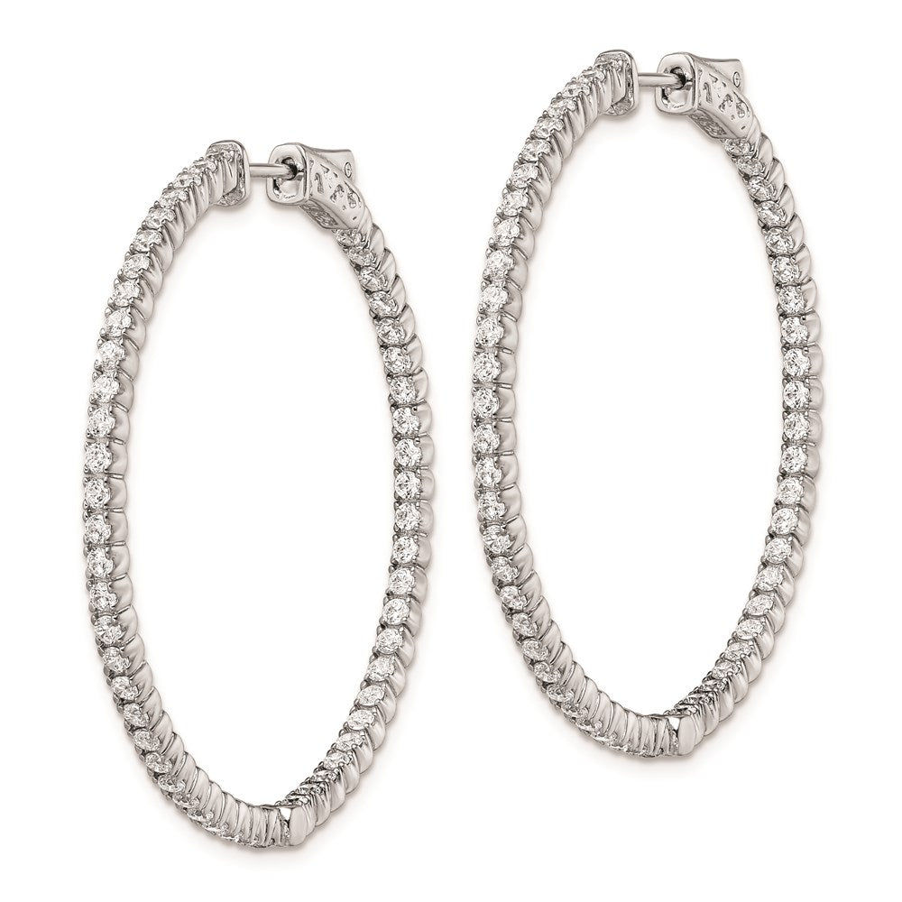 FJC Finejewelers 925 Sterling Silver Rhodium Plated CZ In and Out Round Hinged Hoop Earrings 41 x 40 mm