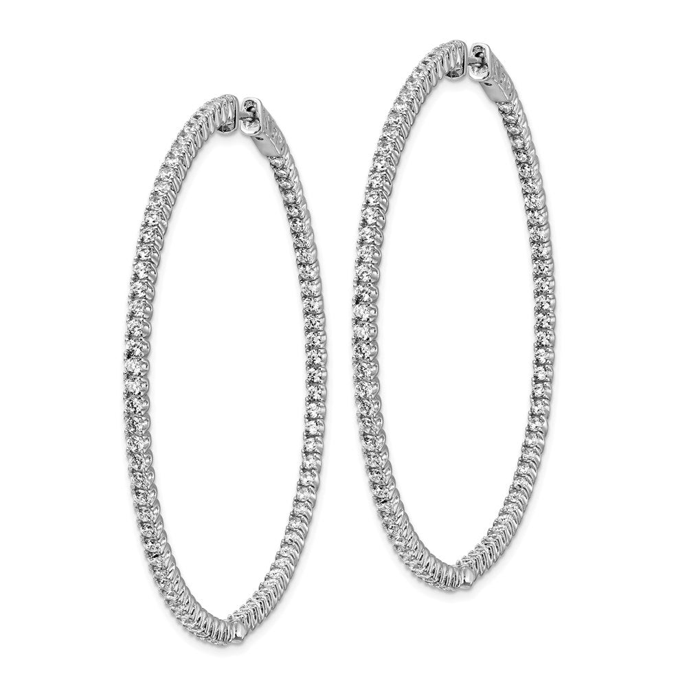 FJC Finejewelers 925 Sterling Silver Rhodium Plated CZ In and Out Round Hinged Hoop Earrings 52 x 51 mm