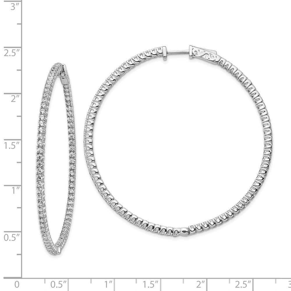FJC Finejewelers 925 Sterling Silver Rhodium Plated CZ In and Out Round Hinged Hoop Earrings 52 x 51 mm