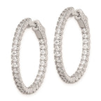 FJC Finejewelers 925 Sterling Silver Rhodium Plated In and Out CZ Round Hinged Hoop Earrings 28 x 29 mm