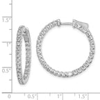 FJC Finejewelers 925 Sterling Silver Rhodium Plated In and Out CZ Round Hinged Hoop Earrings 28 x 29 mm