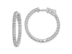 FJC Finejewelers 925 Sterling Silver Rhodium Plated In and Out CZ Round Hinged Hoop Earrings 28 x 29 mm