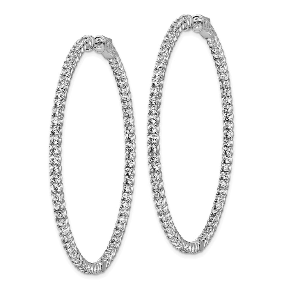 FJC Finejewelers 925 Sterling Silver Rhodium Plated CZ In and Out Round Hinged Hoop Earrings 50 x 50 mm
