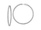 FJC Finejewelers 925 Sterling Silver Rhodium Plated CZ In and Out Round Hinged Hoop Earrings 50 x 50 mm