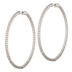 FJC Finejewelers 925 Sterling Silver Rhodium Plated CZ In and Out Hinged Hoop Earrings 65 x 66 mm