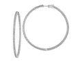 FJC Finejewelers 925 Sterling Silver Rhodium Plated CZ In and Out Hinged Hoop Earrings 65 x 66 mm