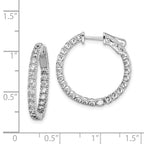 FJC Finejewelers 925 Sterling Silver Rhodium Plated CZ In and Out Hinged Hoop Earrings 23 x 23 mm