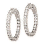 FJC Finejewelers 925 Sterling Silver Rhodium Plated CZ In and Out Hinged Hoop Earrings 23 x 23 mm