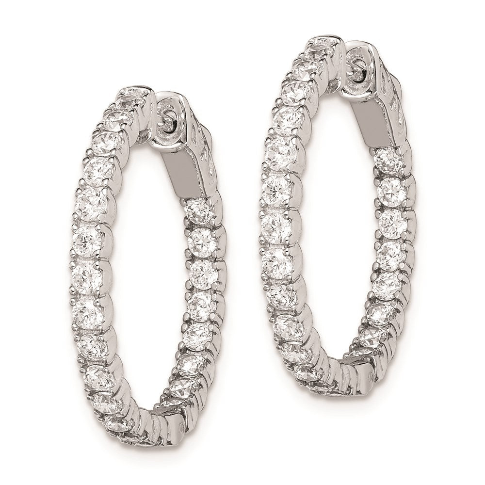 FJC Finejewelers 925 Sterling Silver Rhodium Plated CZ In and Out Hinged Hoop Earrings 23 x 23 mm
