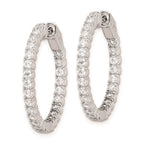FJC Finejewelers 925 Sterling Silver Rhodium Plated CZ In and Out Hinged Hoop Earrings 26 x 26 mm