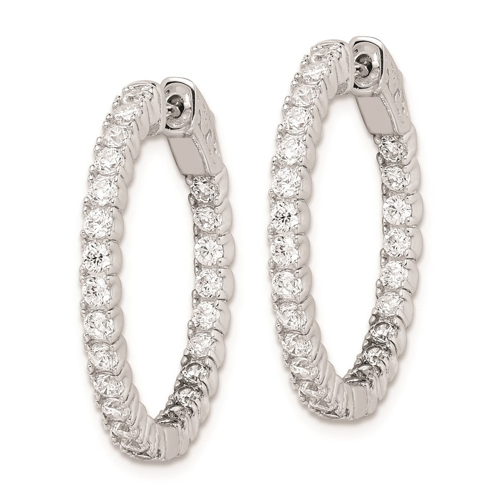 FJC Finejewelers 925 Sterling Silver Rhodium Plated CZ In and Out Hinged Hoop Earrings 26 x 26 mm