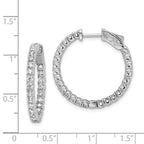 FJC Finejewelers 925 Sterling Silver Rhodium Plated CZ In and Out Hinged Hoop Earrings 26 x 26 mm