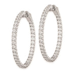 FJC Finejewelers 925 Sterling Silver Rhodium Plated CZ In and Out Hinged Hoop Earrings 35 x 35 mm
