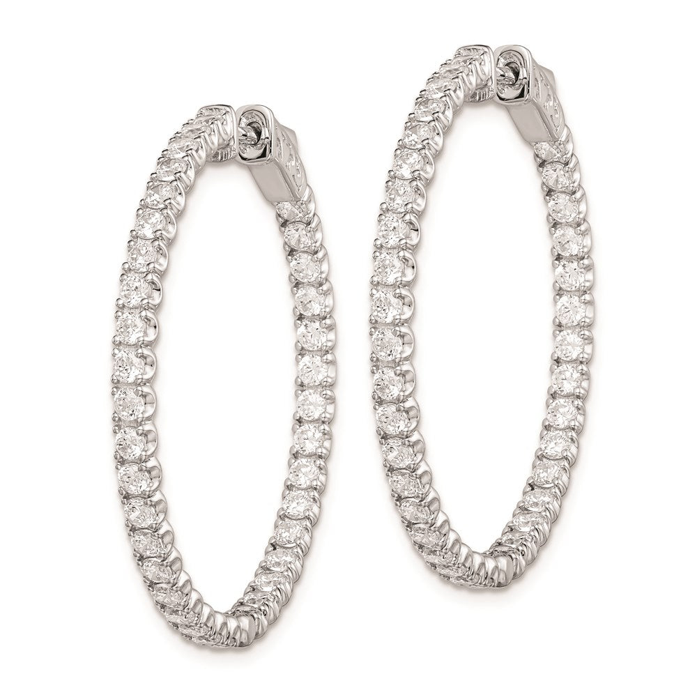 FJC Finejewelers 925 Sterling Silver Rhodium Plated CZ In and Out Hinged Hoop Earrings 35 x 35 mm