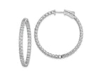 FJC Finejewelers 925 Sterling Silver Rhodium Plated CZ In and Out Hinged Hoop Earrings 35 x 35 mm