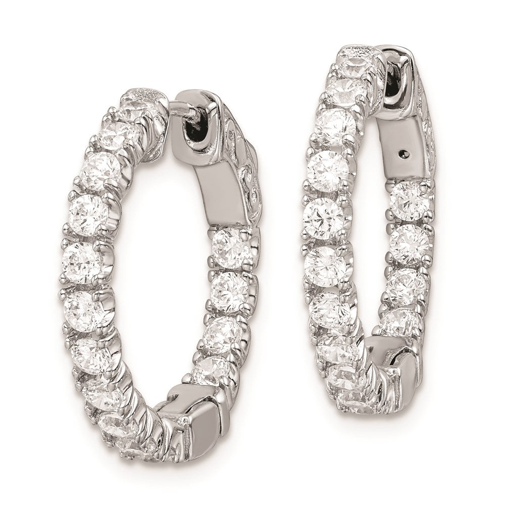 FJC Finejewelers 925 Sterling Silver Rhodium Plated CZ In and Out Hinged Hoop Earrings 21 x 21 mm