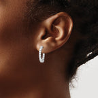 FJC Finejewelers 925 Sterling Silver Rhodium Plated CZ In and Out Hinged Hoop Earrings 21 x 21 mm