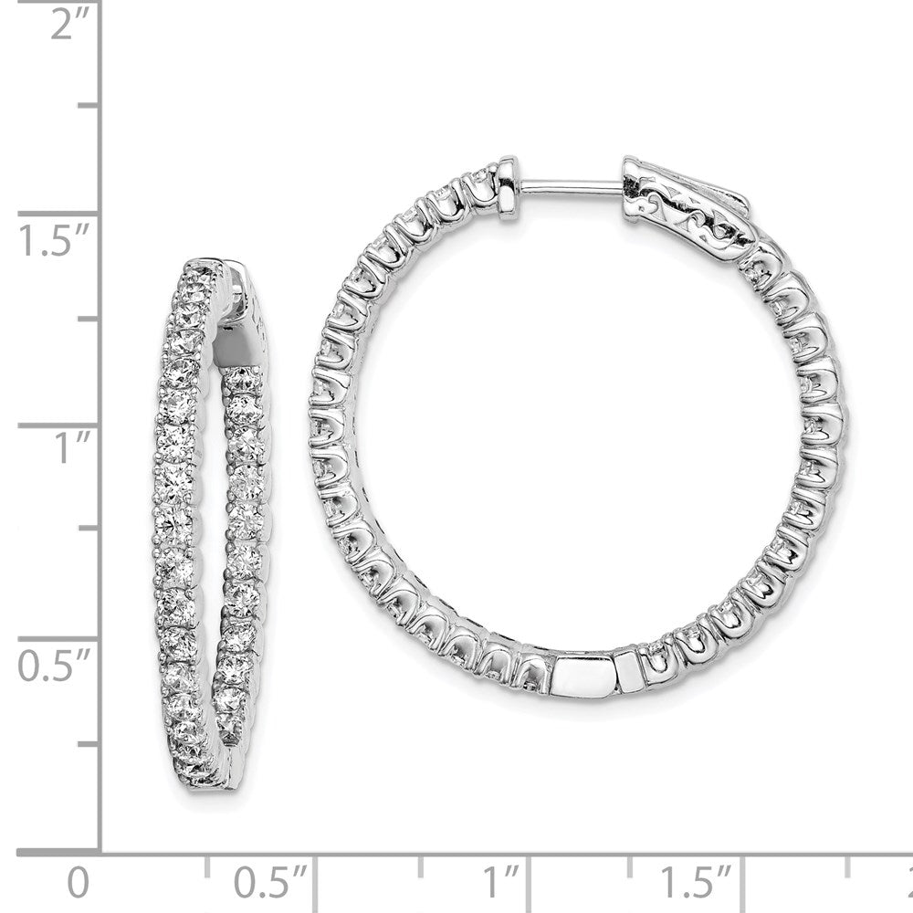 FJC Finejewelers 925 Sterling Silver Rhodium Plated In and Out Hinged Hoop Earrings 32 x 31 mm