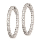 FJC Finejewelers 925 Sterling Silver Rhodium Plated In and Out Hinged Hoop Earrings 32 x 31 mm