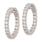 FJC Finejewelers 925 Sterling Silver Rhodium Plated CZ In and Out Hinged Hoop Earrings 25 x 24 mm