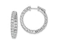FJC Finejewelers 925 Sterling Silver Rhodium Plated CZ In and Out Hinged Hoop Earrings 25 x 24 mm