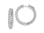 FJC Finejewelers 925 Sterling Silver Rhodium Plated CZ In and Out Hinged Hoop Earrings 25 x 24 mm