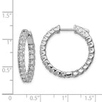 FJC Finejewelers 925 Sterling Silver Rhodium Plated CZ In and Out Hinged Hoop Earrings 24 x 27 mm